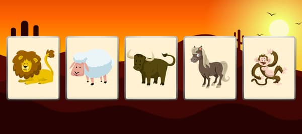 あなたはライオン, 羊, 牛, 馬, 猿と一緒に砂漠を歩いています。力尽きたあまり、動物を置いていくことにしました。