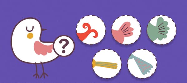 鳥の尾っぽを想像して選んでください！